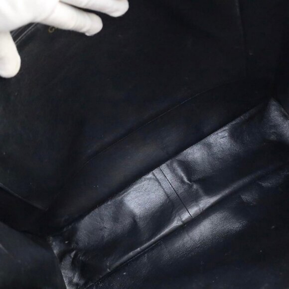 Authentic CHANEL Classic CC Caviar Logo Shoulder Tote Bag Black Leather Purse - Picture 10 of 13